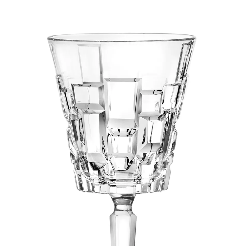 Luksus dekoreret Eco Crystal vin eller vand glas 12 dele - Catania Viadurini