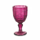 Farvede vinbegre i glas med Arabescato-dekoration, 12-delt service - skrue Viadurini