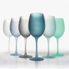 Farvede vinglas i frostet glas med iseffekt, 12 stykker - efterår Viadurini