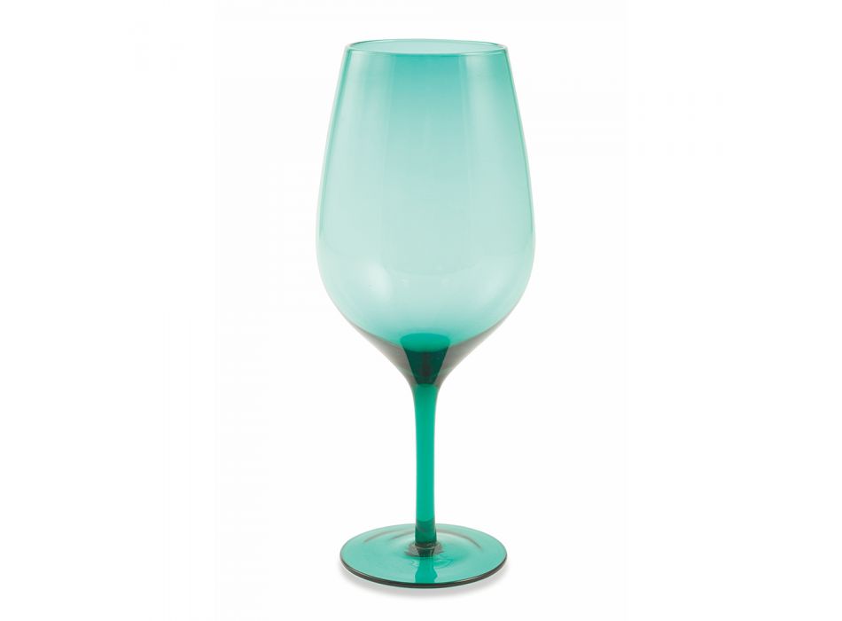 Vinglas i farvet glas grå, lilla eller akvamarin 12 dele - Aperi Viadurini