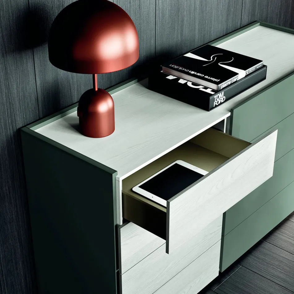 Komplet værelse med 4 moderne designelementer fremstillet i Italien - Mallorca Viadurini