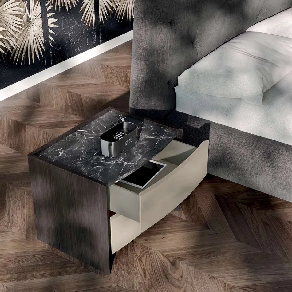 Moderne soveværelse med 4 elementer lavet i Italien - Calimero Viadurini