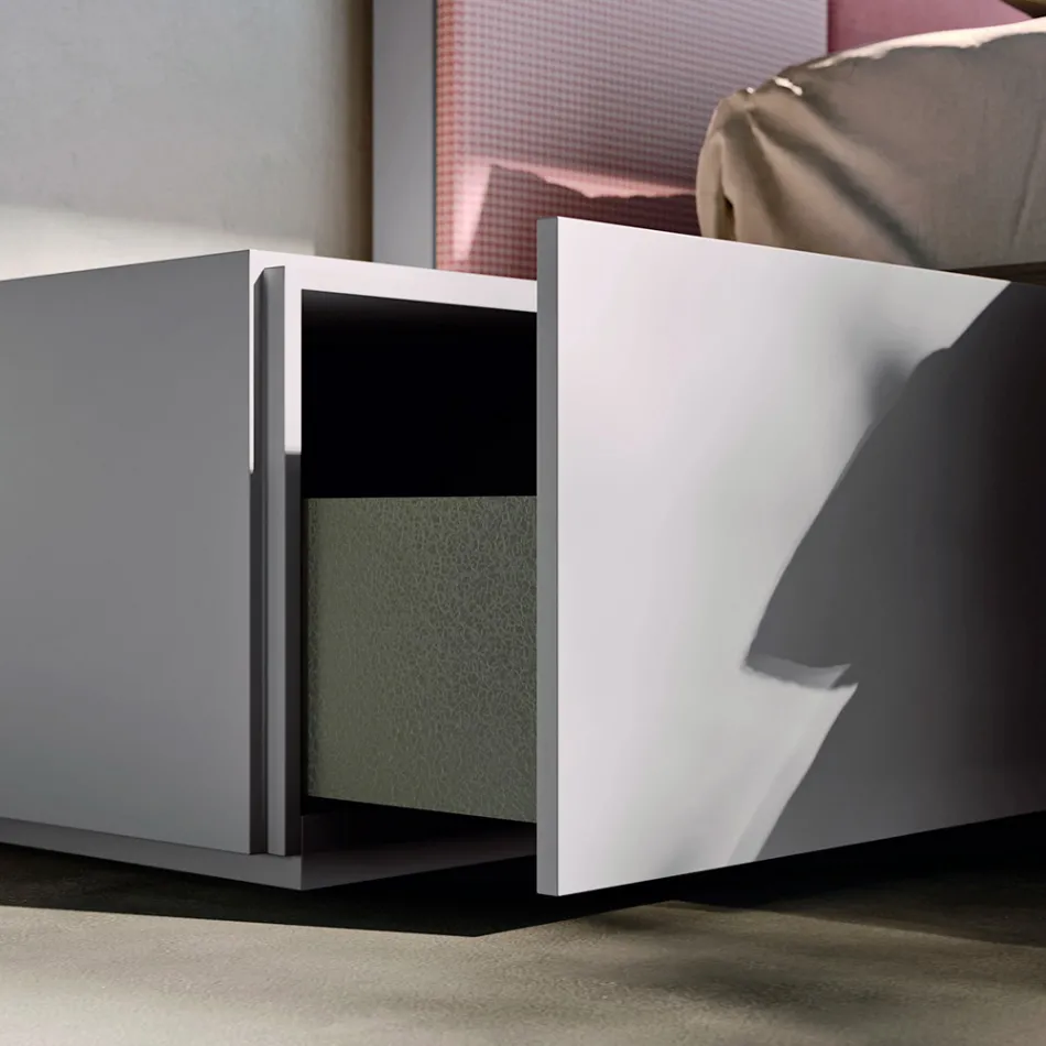 Komplet soveværelse med 5 elementer fremstillet i Italien Høj kvalitet - kvarts Viadurini