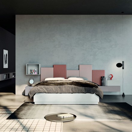 Komplet soveværelse med 5 elementer fremstillet i Italien Høj kvalitet - kvarts Viadurini