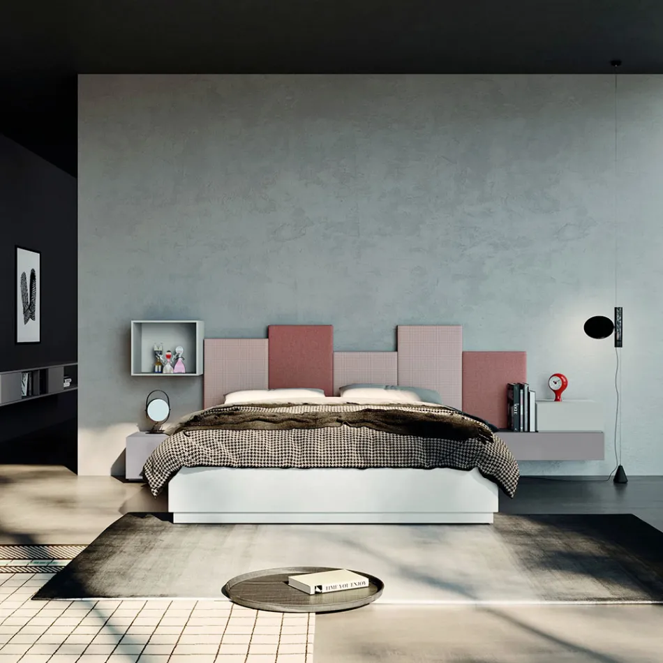 Komplet soveværelse med 5 elementer fremstillet i Italien Høj kvalitet - kvarts Viadurini