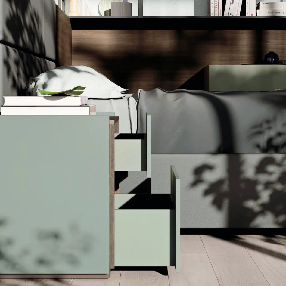 Dobbelt soveværelse med 5 luksus Made in Italy Elements - Emerald Viadurini