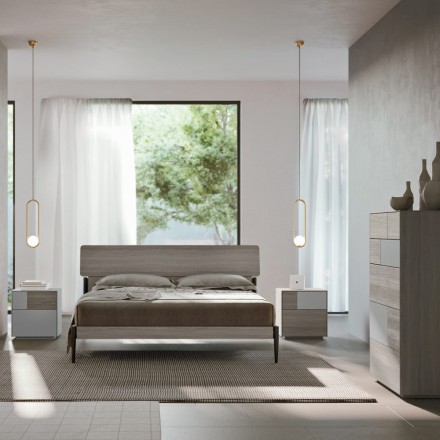Moderne soveværelse med 4 elementer i moderne stil fremstillet i Italien - Lusinda Viadurini