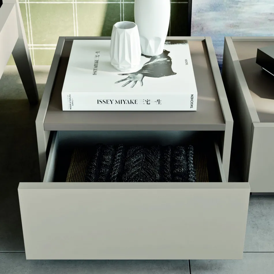 Moderne soveværelse med 5 elementer i en moderne stil fremstillet i Italien - Melodia Viadurini