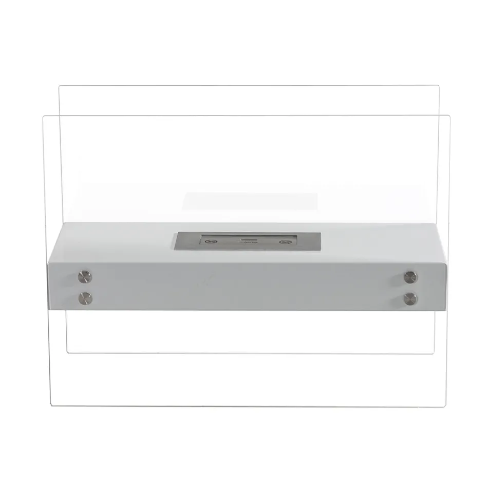 Bioethanol Gulvpejs i hvidmetal og hærdet glas - Timon Viadurini