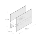 Bioethanol Gulvpejs i hvidmetal og hærdet glas - Timon Viadurini