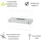 Bioethanol Gulvpejs i hvidmetal og hærdet glas - Timon Viadurini