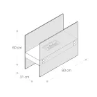 Bioethanol Gulvpejs i sort metal og hærdet glas - Violante Viadurini