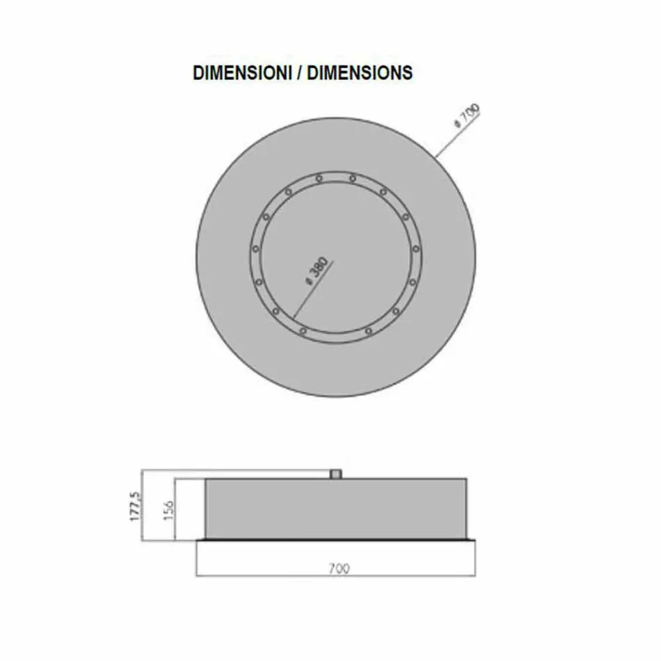 Rund designvæg Bioethanol Pejs i malet stål - Trenton Viadurini