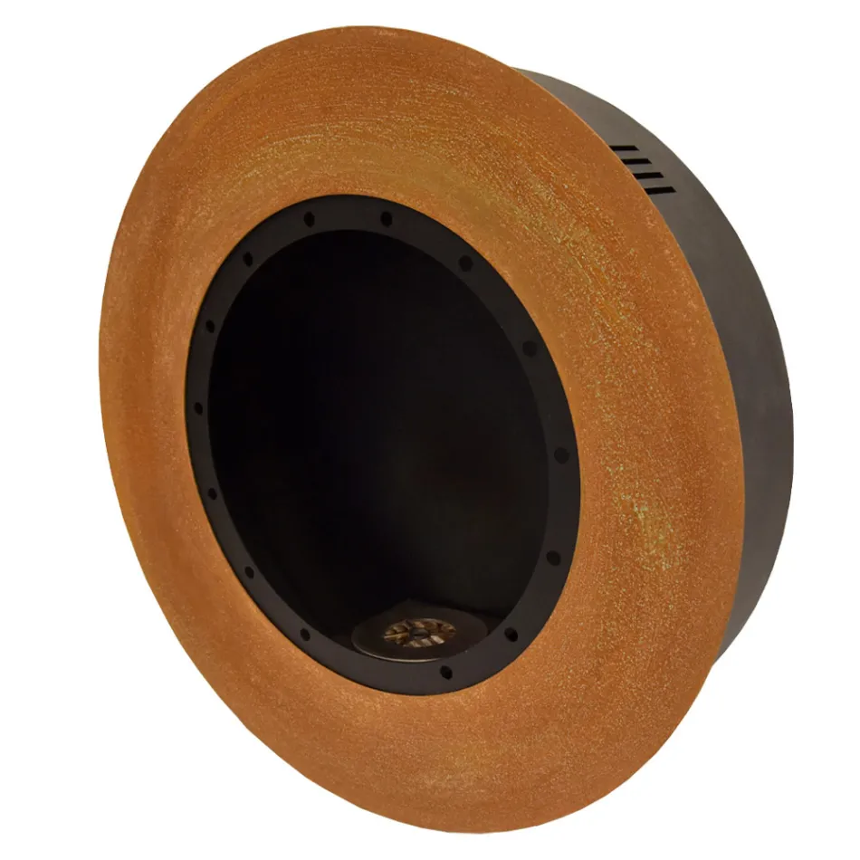 Rund designvæg Bioethanol Pejs i malet stål - Trenton Viadurini