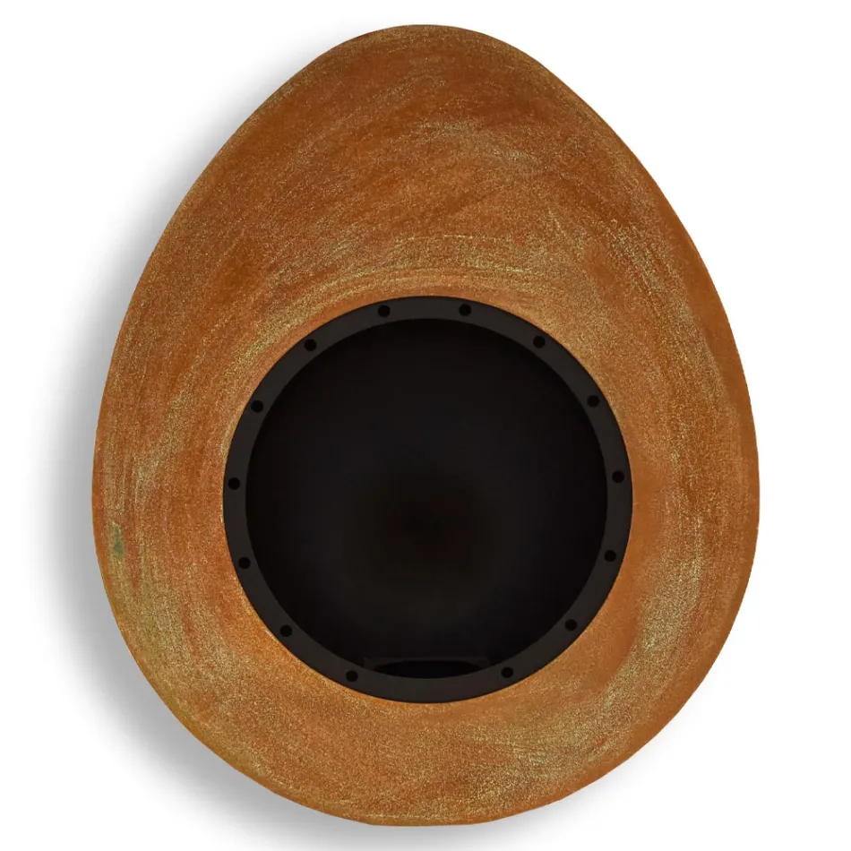 Væg Bioethanol Pejs i ovalt design malet stål - Guiscard Viadurini