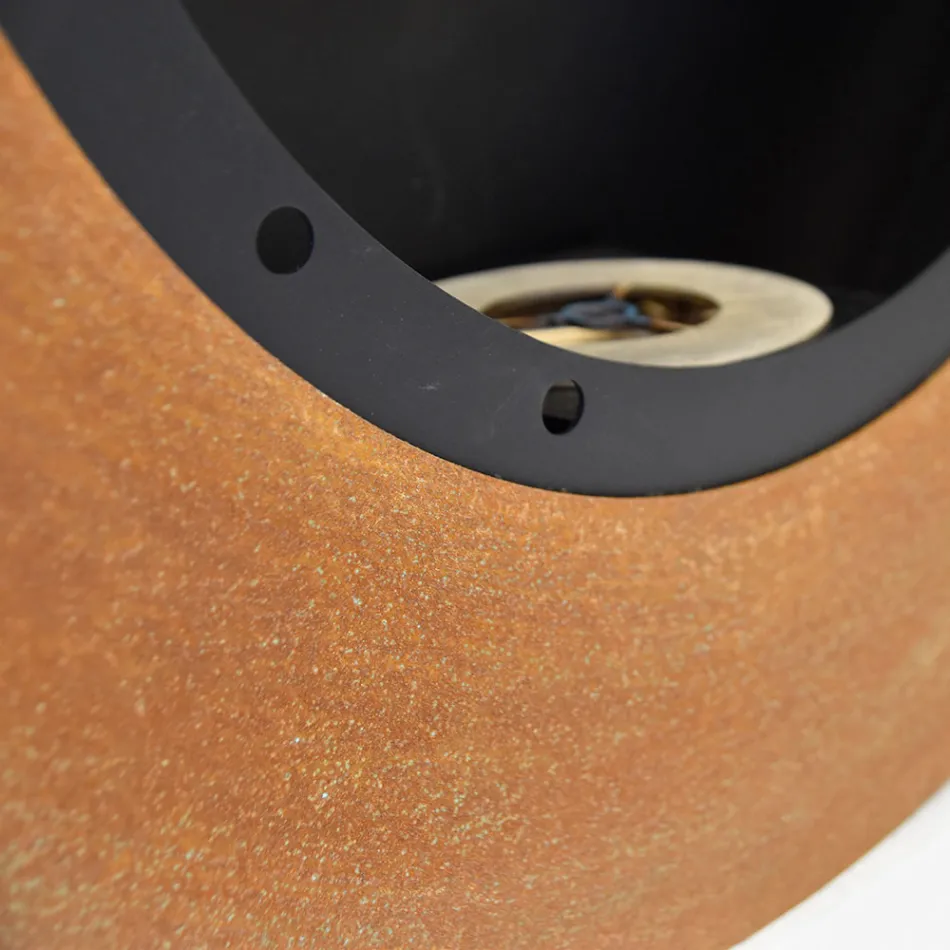 Væg Bioethanol Pejs i ovalt design malet stål - Guiscard Viadurini