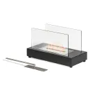 Bordplade Bioethanol Pejs i hærdet glas og metal - Sølv Viadurini