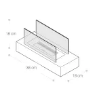 Bordplade Bioethanol Pejs i hærdet glas og metal - Sølv Viadurini