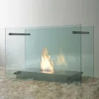 Gulv Bioethanol Pejs i glas og stål design til indendørs - Edison Viadurini