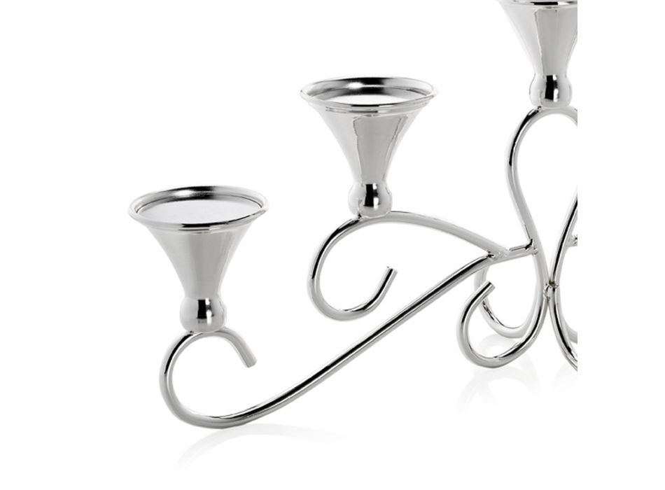 5 væbnet lysekrone i sølvmetal luksus italiensk design - Peleo Viadurini
