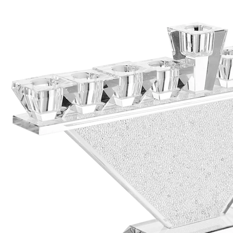 Italian Luxury Design 9 Flame Crystal Candelabra - Wanni Viadurini