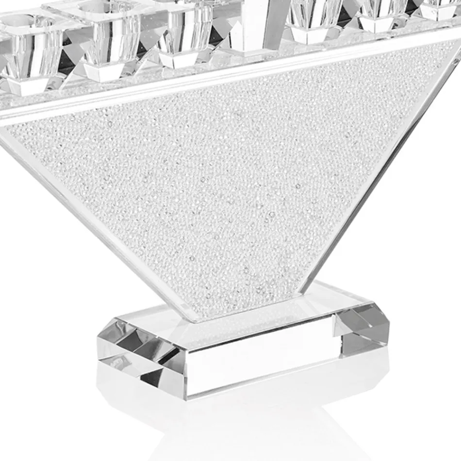 Italian Luxury Design 9 Flame Crystal Candelabra - Wanni Viadurini