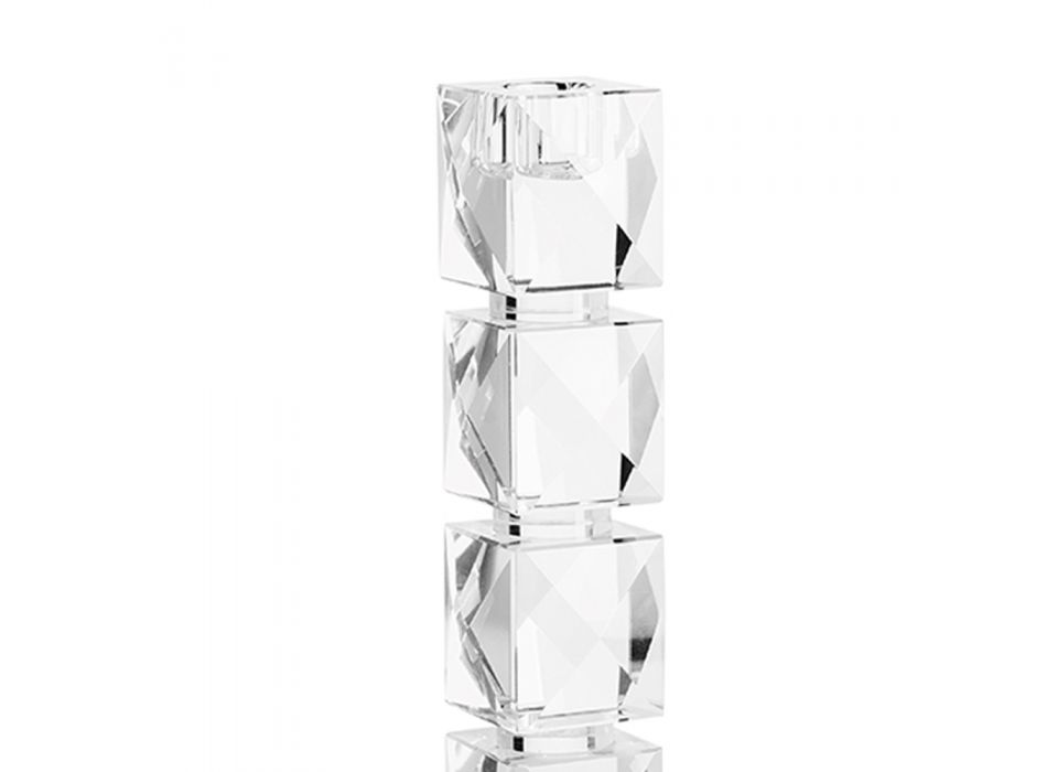 Luksus geometrisk design krystal lysestage fremstillet i Italien - Engarda Viadurini