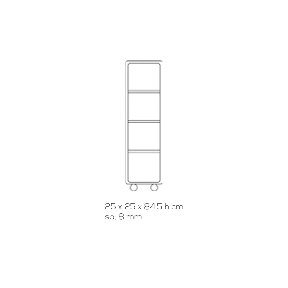 Vognsøjle i transparent akrylkrystal 1 eller 3 hylder - Minervo Viadurini