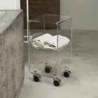 Vognsøjle i transparent akrylkrystal 1 eller 3 hylder - Minervo Viadurini