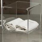 Vognsøjle i transparent akrylkrystal 1 eller 3 hylder - Minervo Viadurini