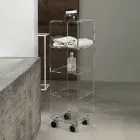 Vognsøjle i transparent akrylkrystal 1 eller 3 hylder - Minervo Viadurini