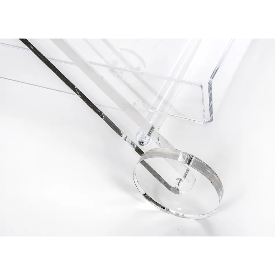 Køkkenvogn 4 hjul i gennemsigtigt plexiglas eller med træ - Magimbo Viadurini