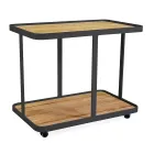 Aluminiumsvogn i forskellige udførelser med hjul og teaktræsplade - Telt Viadurini