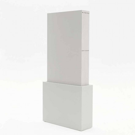 Forlængervogn i Columbus åben porøs hvid melamin Viadurini