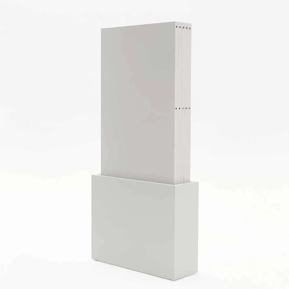 Forlængervogn i Columbus åben porøs hvid melamin Viadurini