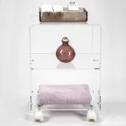 Objektvogn med plexiglashjul lavet i Italien - Rudolf Viadurini