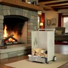 Trævogn med skuffe og hjul Made in Italy - Alpaca Viadurini