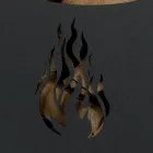 Metal trævogn med hylde og 4 hjul Made in Italy - Geco Viadurini