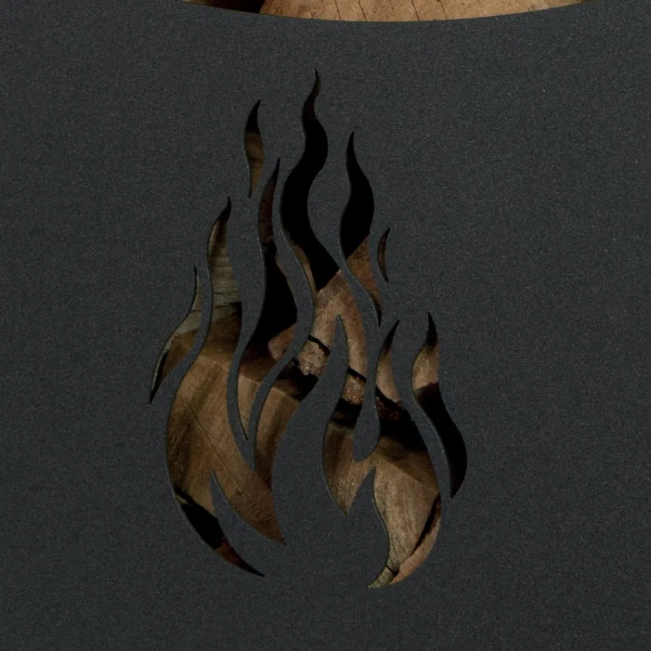 Metal trævogn med hylde og 4 hjul Made in Italy - Geco Viadurini