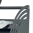 Metal trævogn med hylde og 4 hjul Made in Italy - Geco Viadurini