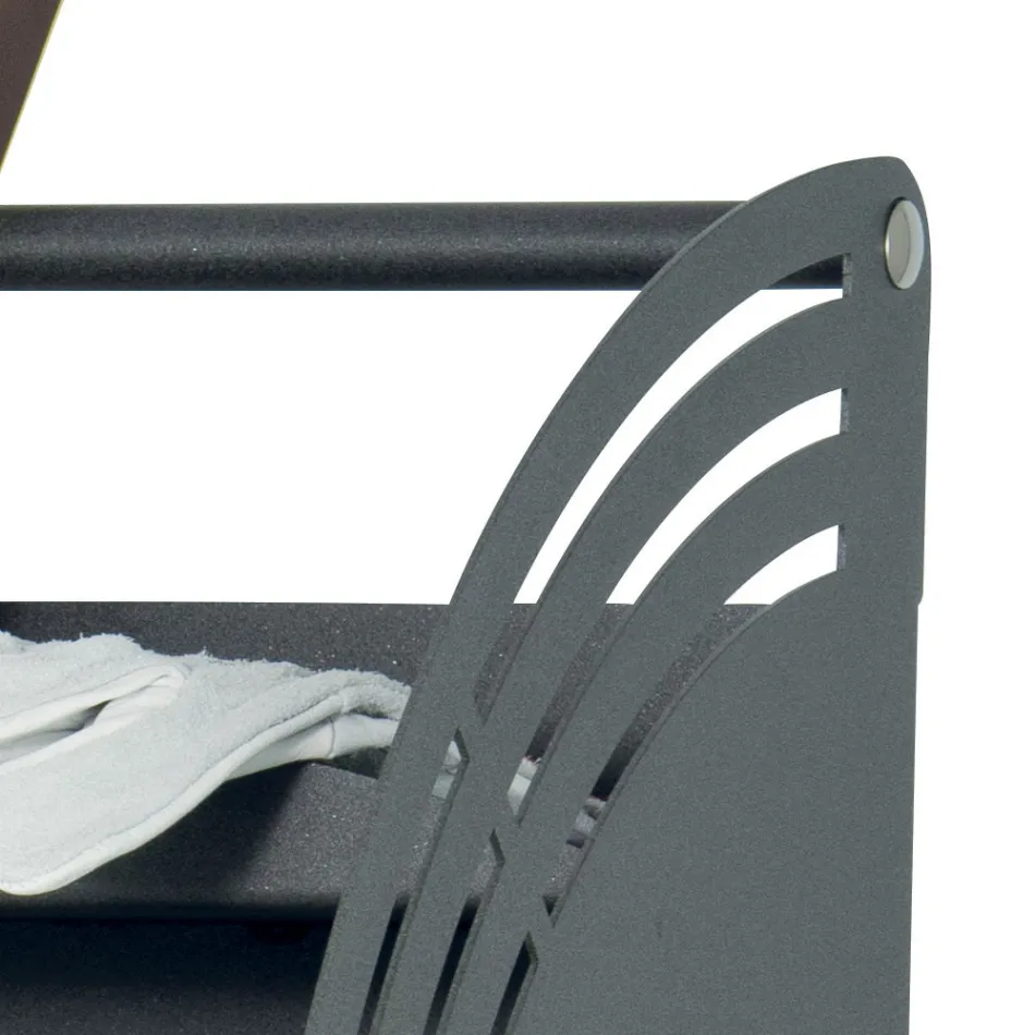 Metal trævogn med hylde og 4 hjul Made in Italy - Geco Viadurini