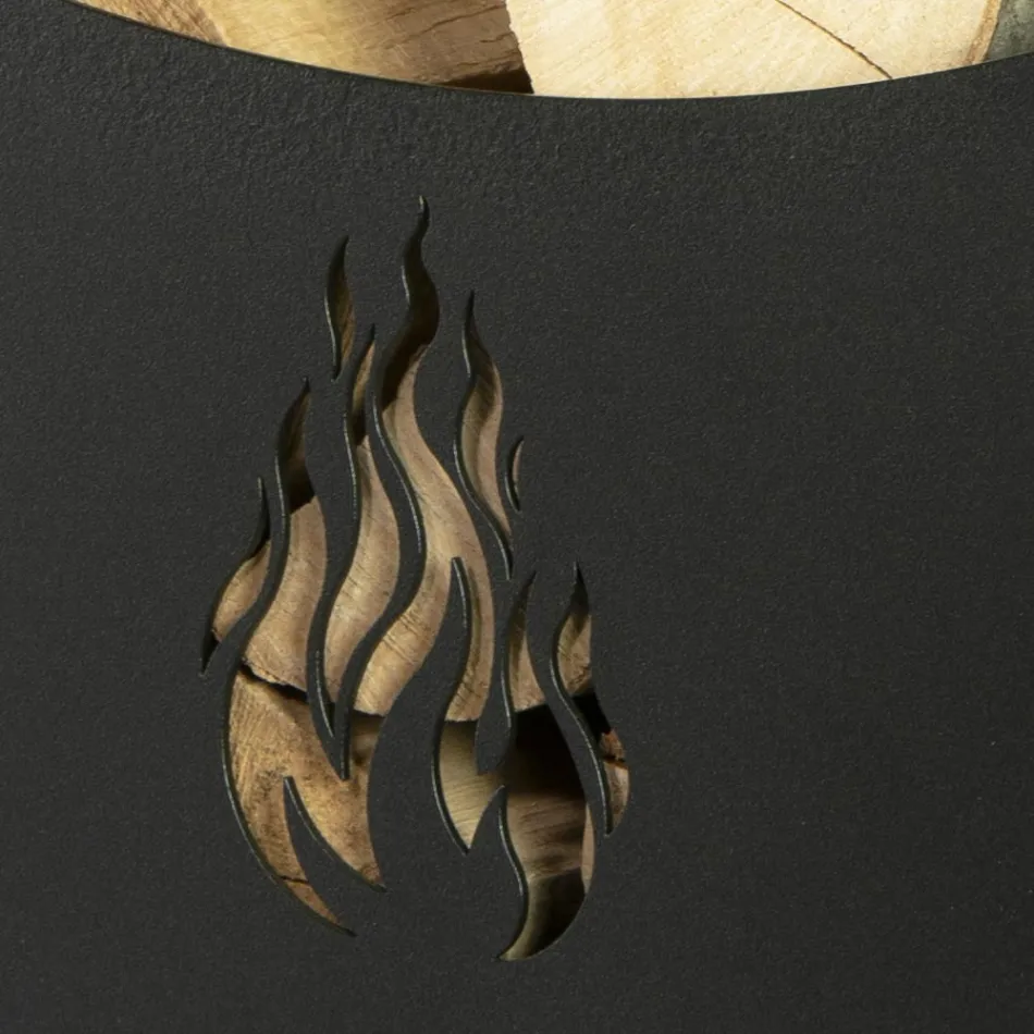 Metal trævogn med 4 hjul Made in Italy - Coccinella Viadurini