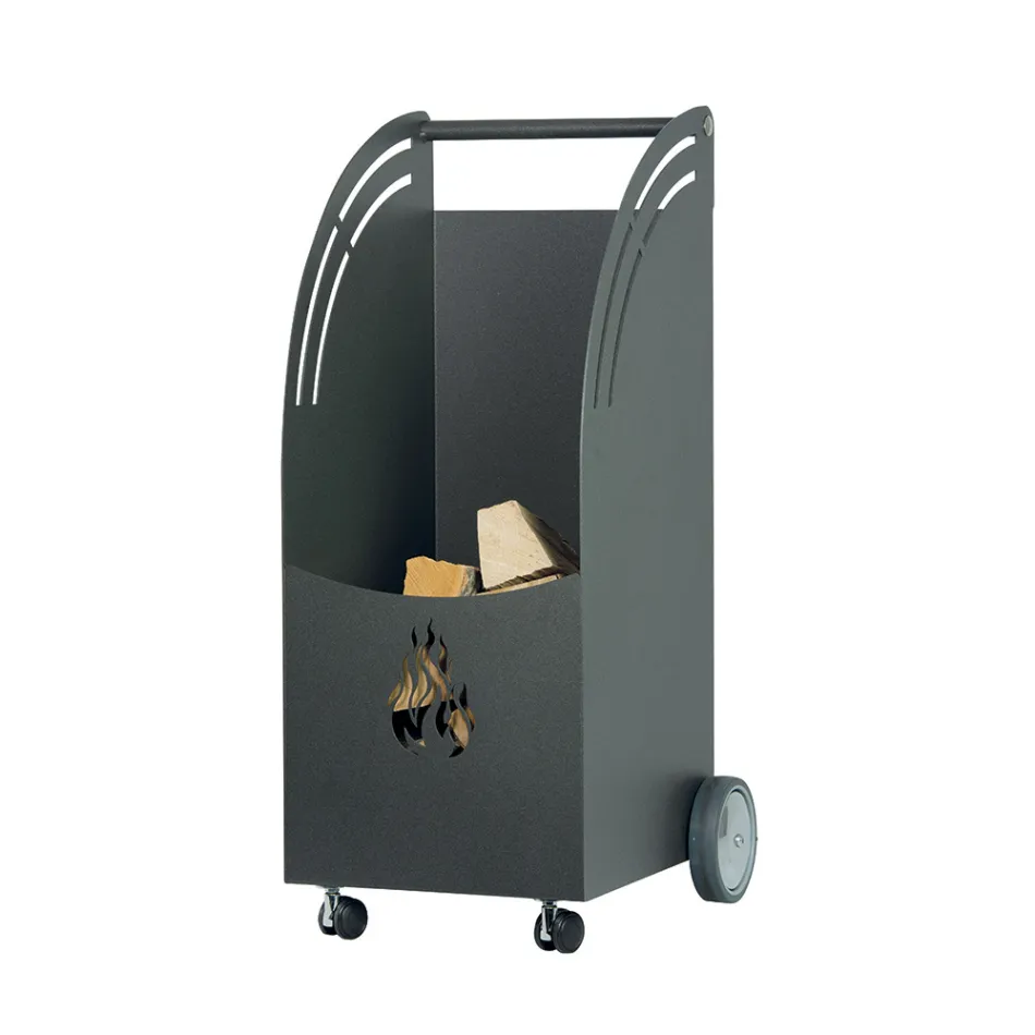 Metal trævogn med 4 hjul Made in Italy - Mariehøne Viadurini