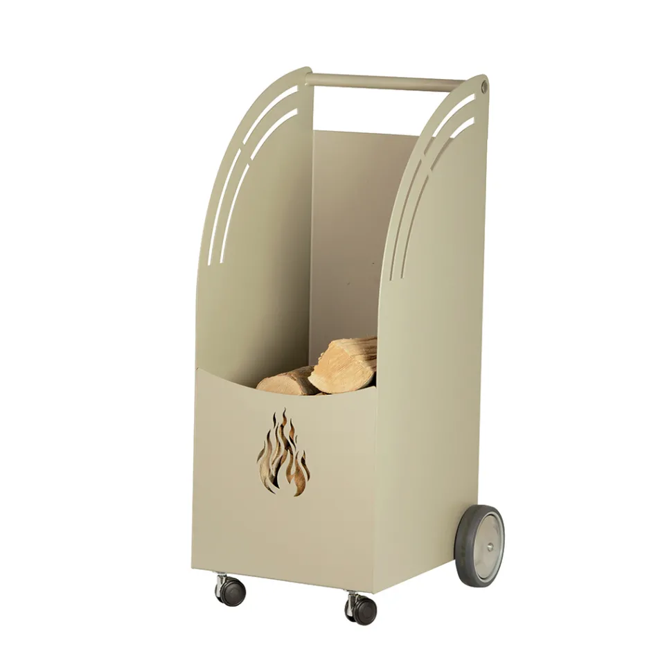 Metal trævogn med 4 hjul Made in Italy - Mariehøne Viadurini