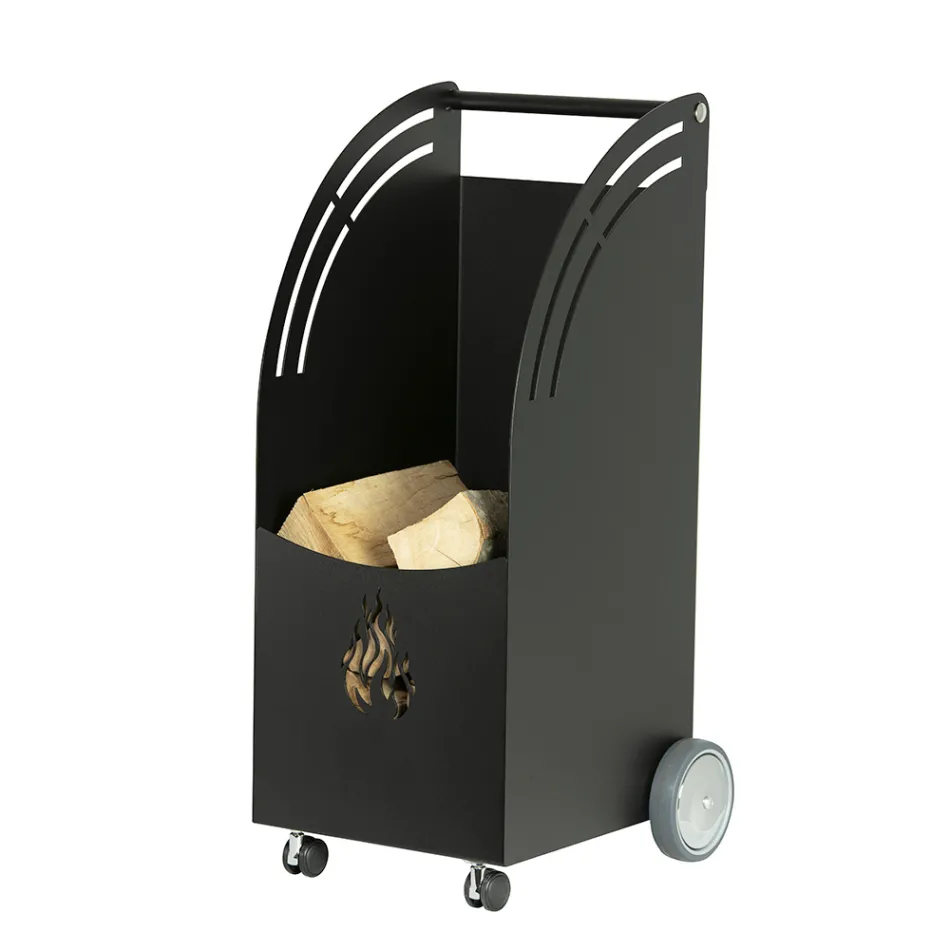 Metal trævogn med 4 hjul Made in Italy - Coccinella Viadurini