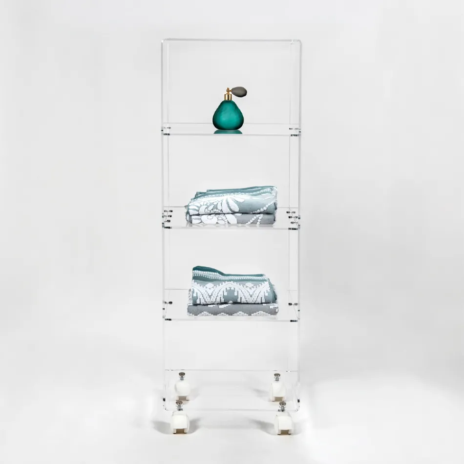 Plexiglas køkkenopbevaringsvogn lavet i Italien - Ercolano Viadurini