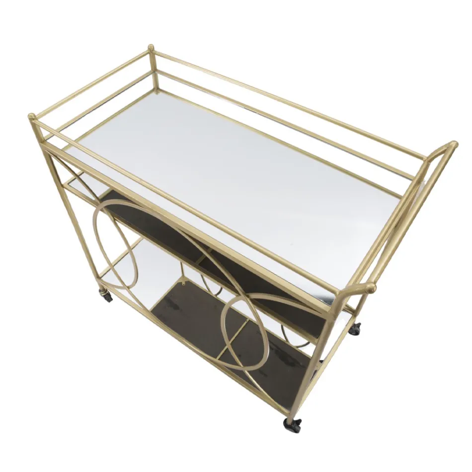 Madvogn med jernstruktur og spejlede toppe - Mink Viadurini