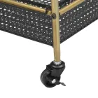 Iron Food Trolley med struktur i gylden finish - Elegant Viadurini