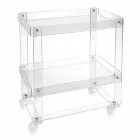 Moderne vogn med 2 hylder L 60,5 cm i Diso plexiglas Viadurini