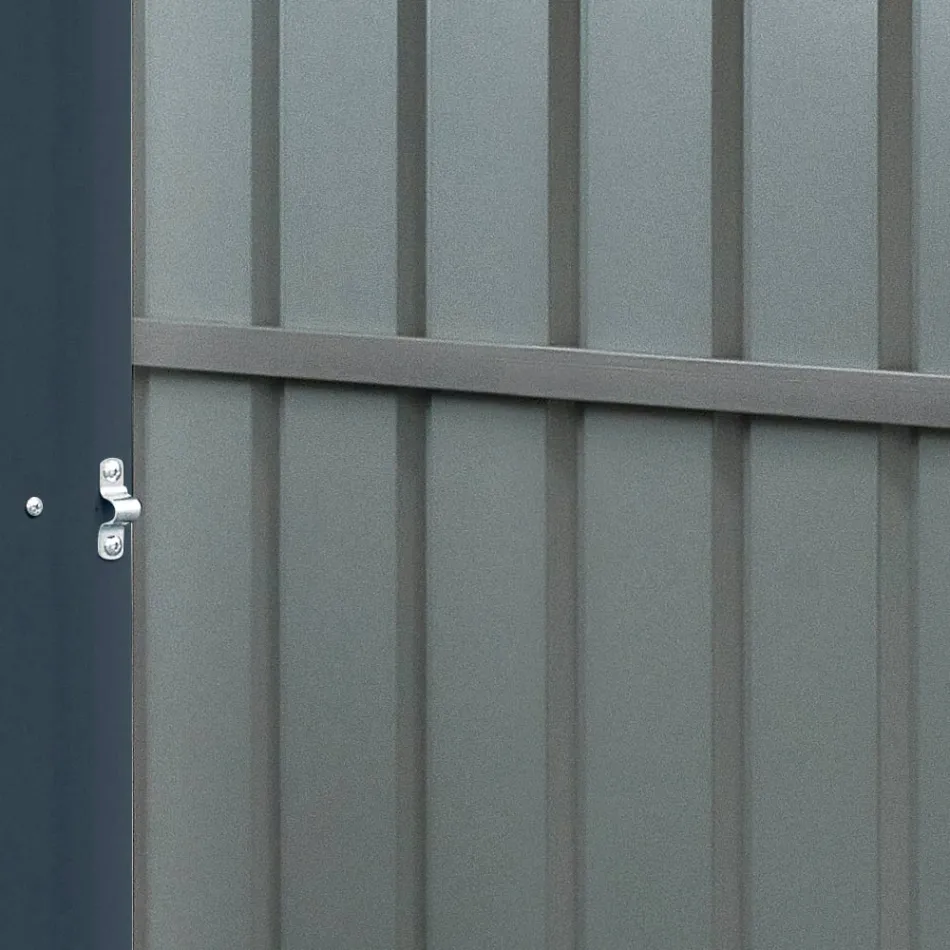 Antracit plader skråtstillet haveskur med hængslet dør - Cucciolo Viadurini